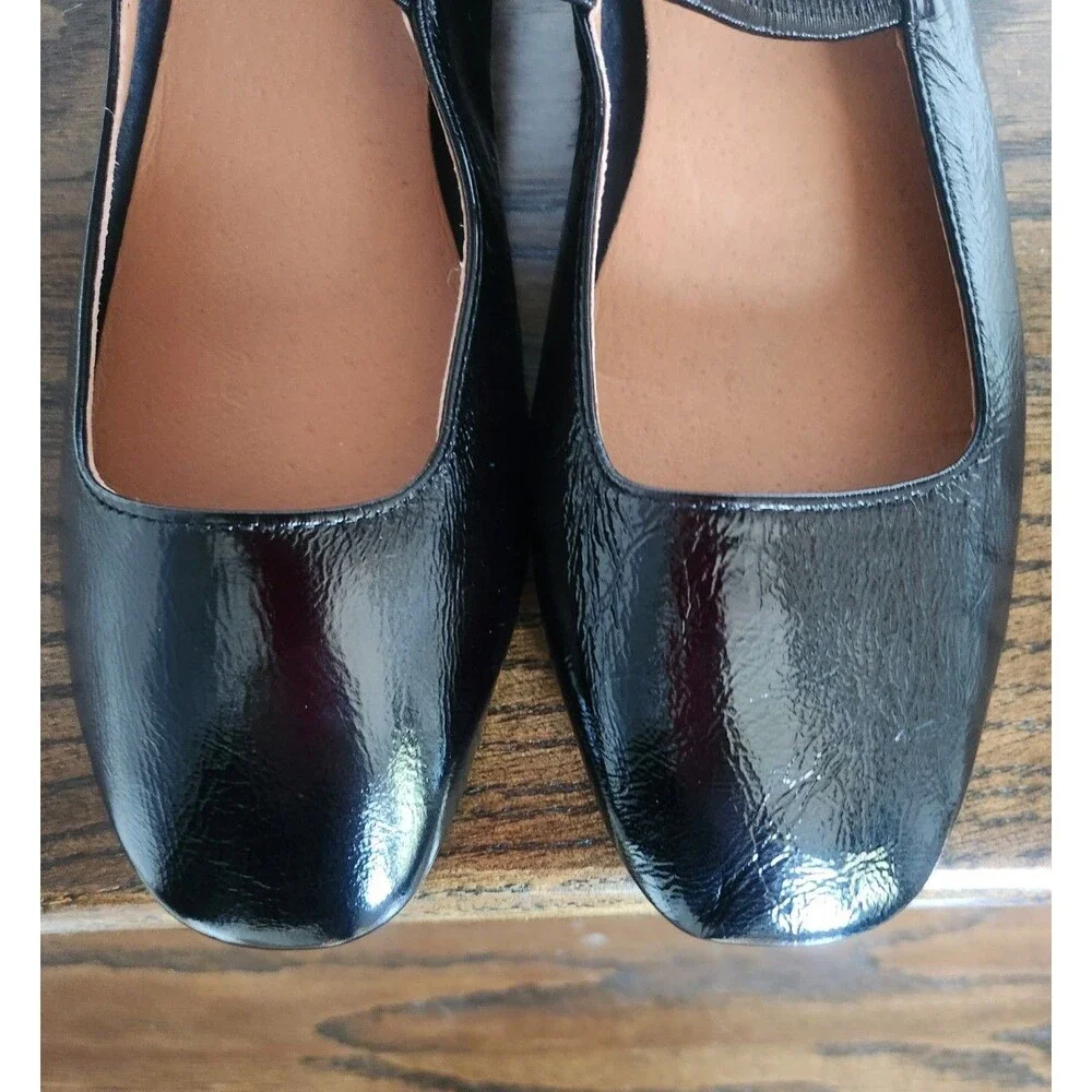 NEW Madewell The Greta Mary Jane Flats Patent Leather Shoes Ballet Black Size 7